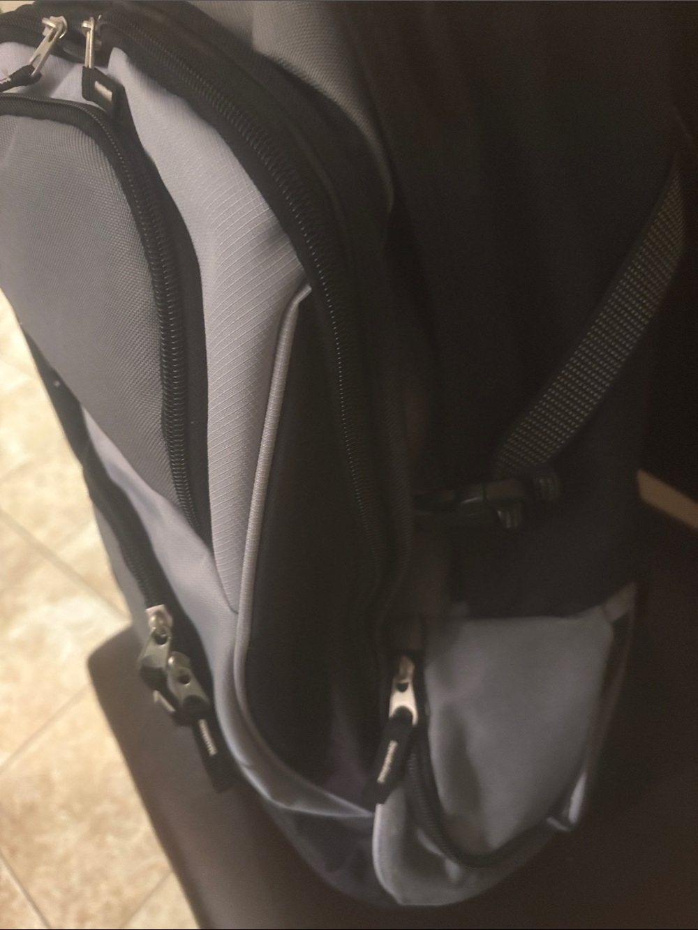 Gray and Black Rolling Backpack - Picture 5 of 12